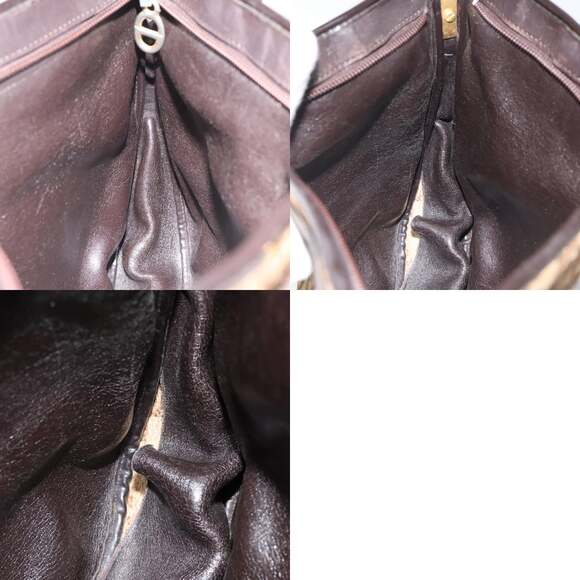 DIOR Trotter Canvas Shoulder Bag Brown Gold - Picture 12 of 12